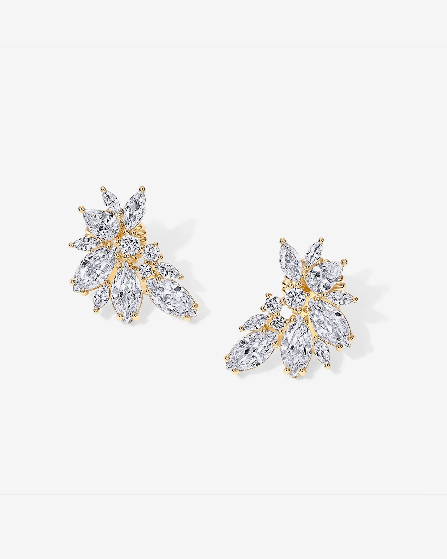 Navette Cluster Bridal Earrings