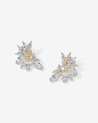 Navette Cluster Bridal Earrings
