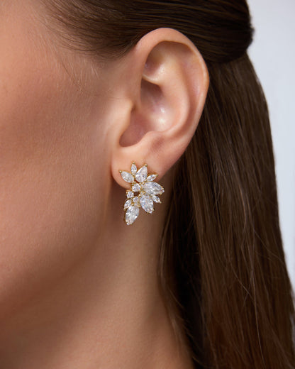 Navette Cluster Bridal Earrings
