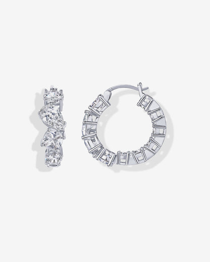 Inside-Out Mixed CZ Hoops