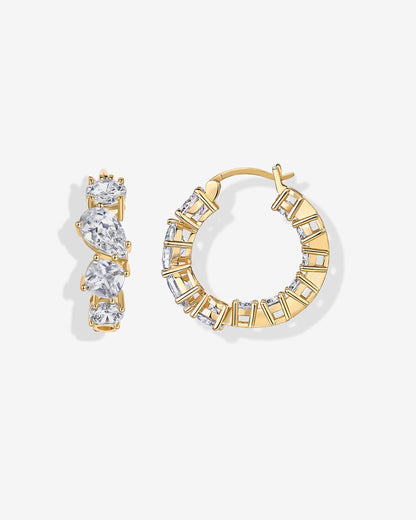 Inside-Out Mixed CZ Hoops