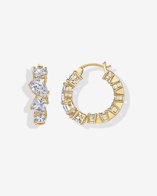 Inside-Out Mixed CZ Hoops