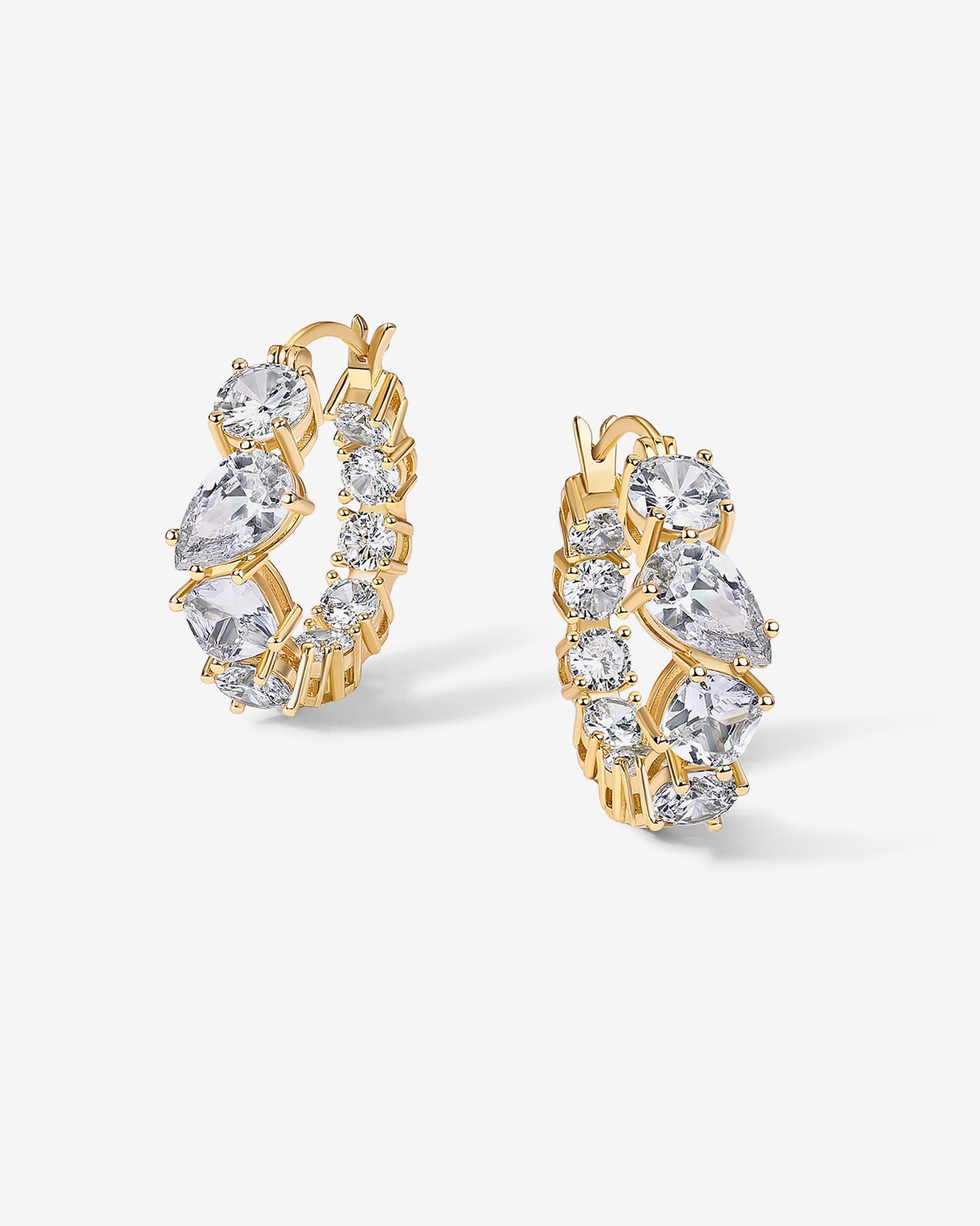 Inside-Out Mixed CZ Hoops