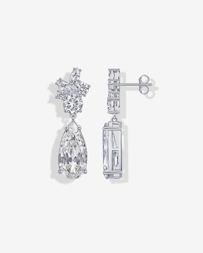Cluster Pear Drop Bridal Earrings
