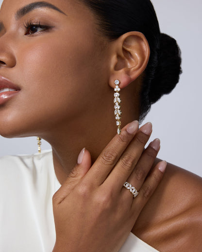 Dewdrop Linear Bridal Earrings