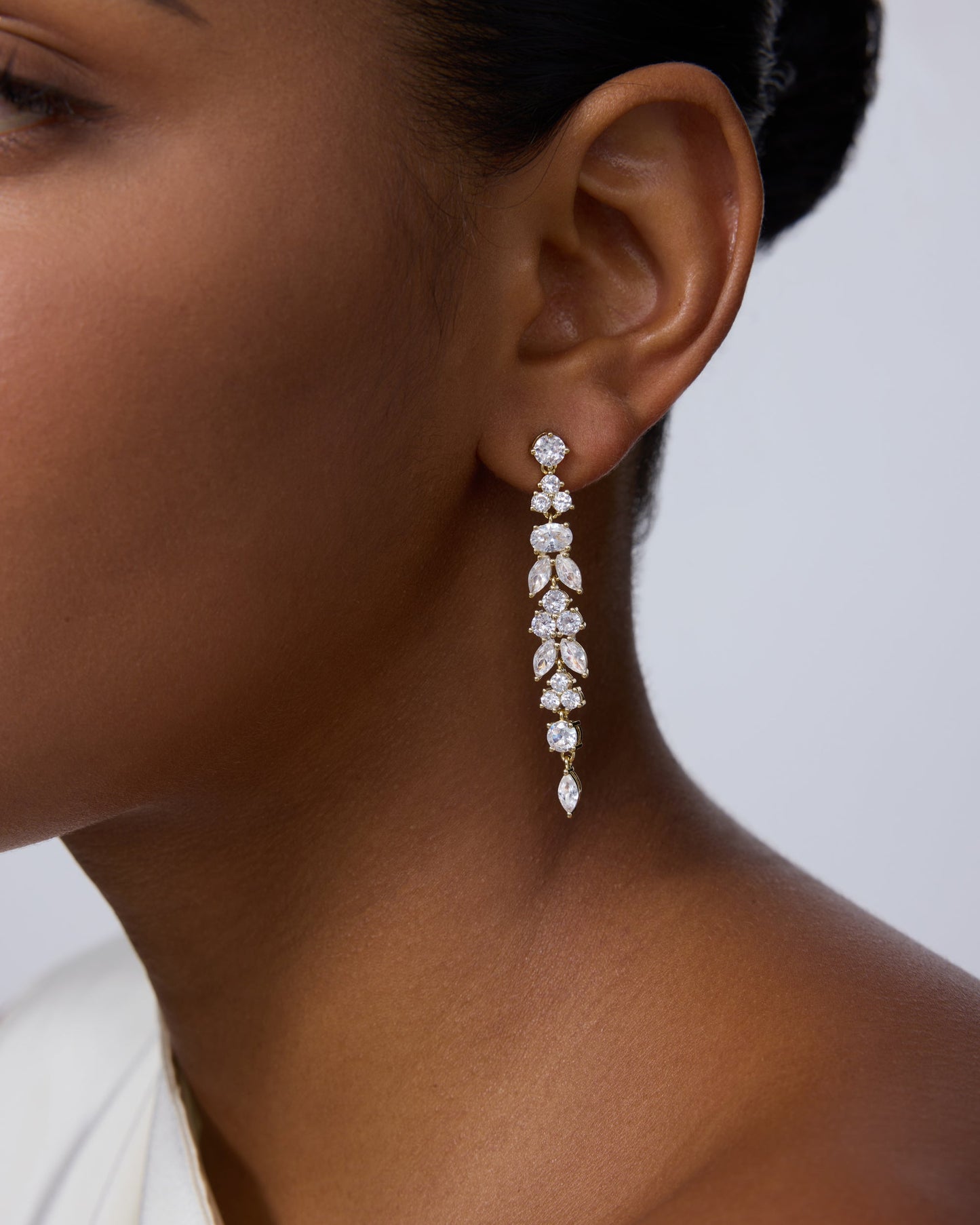 Dewdrop Linear Bridal Earrings