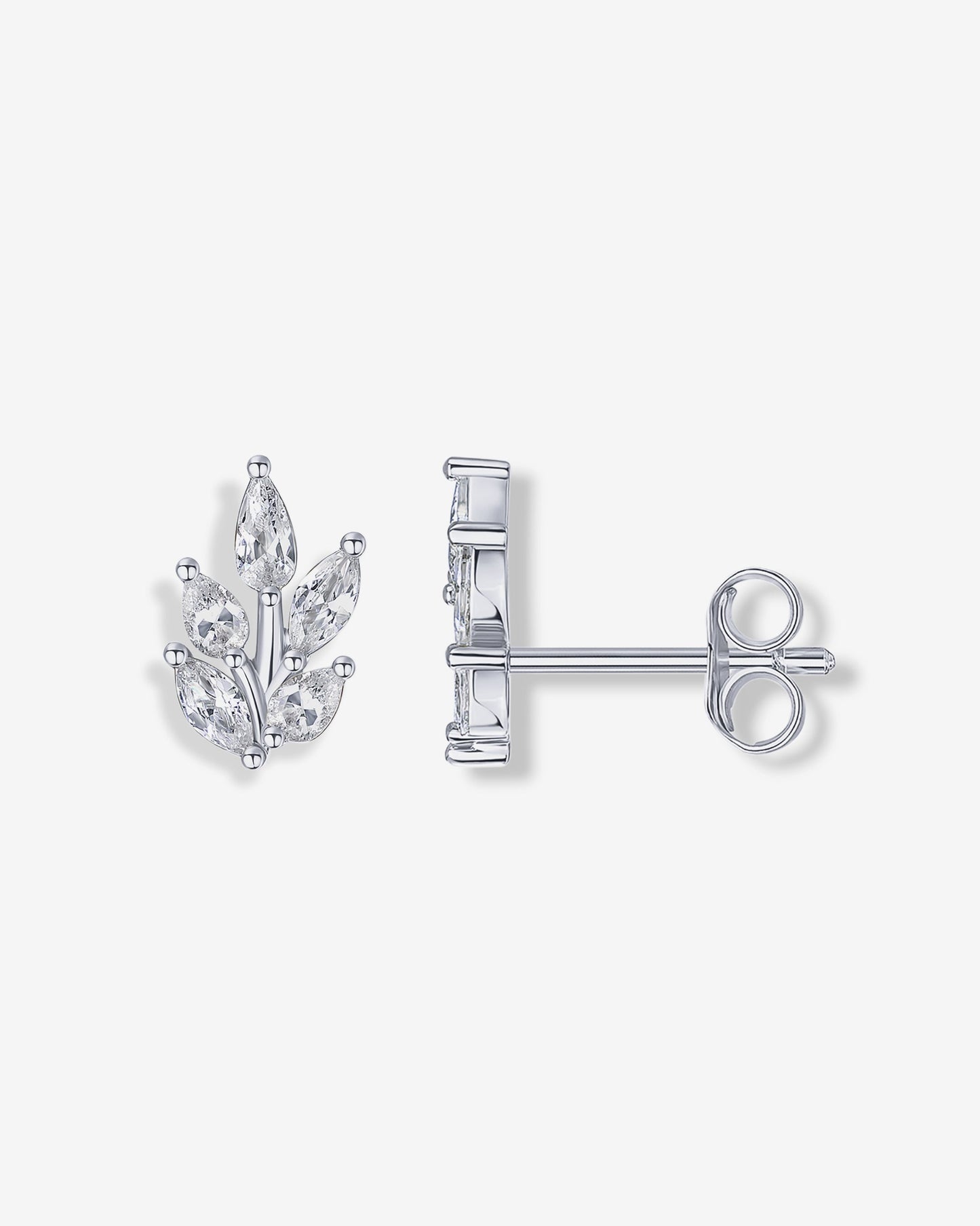 Pear Leaf Bridal Stud Earrings
