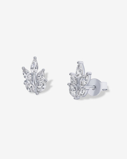 Pear Leaf Bridal Stud Earrings