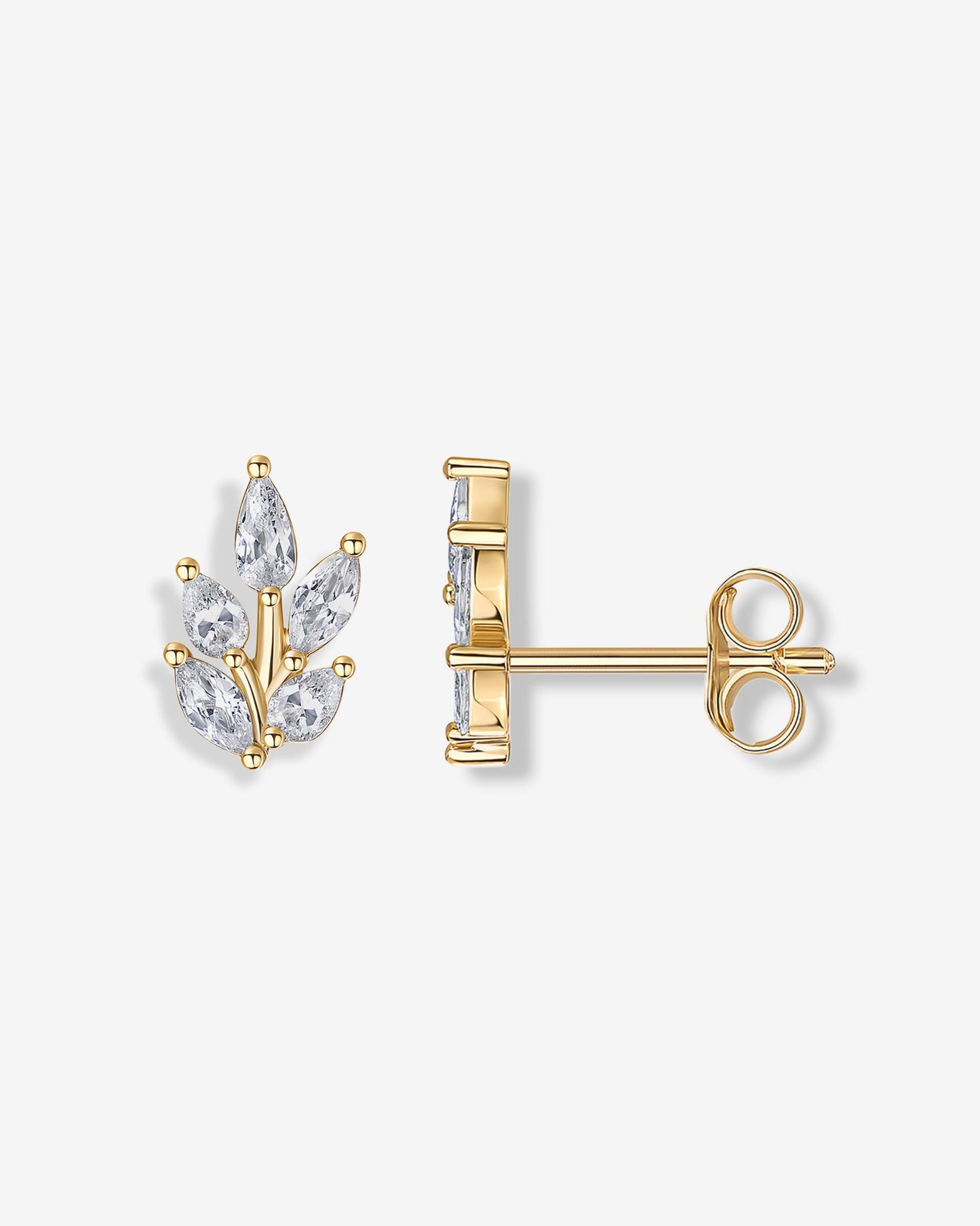 Pear Leaf Bridal Stud Earrings