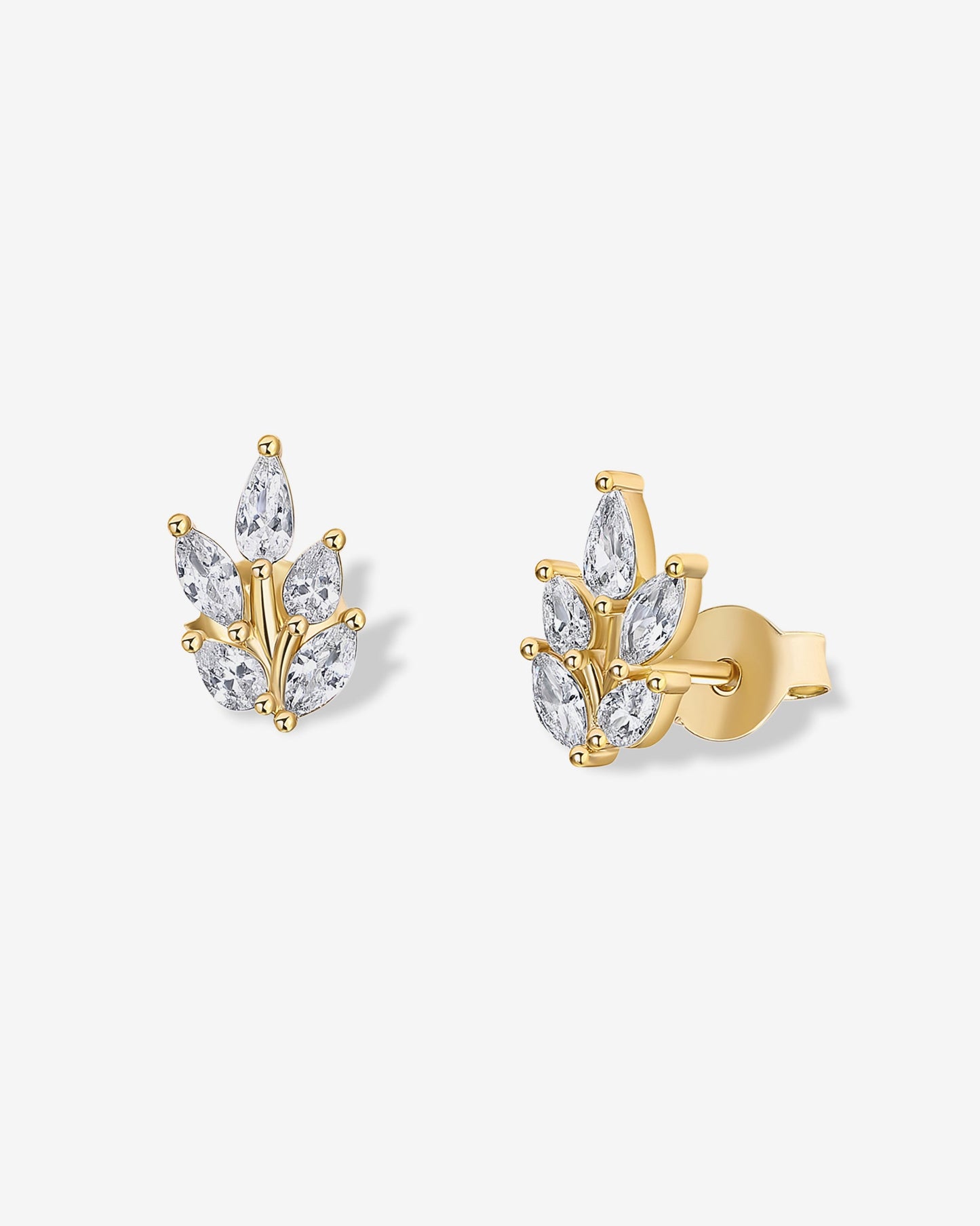 Pear Leaf Bridal Stud Earrings