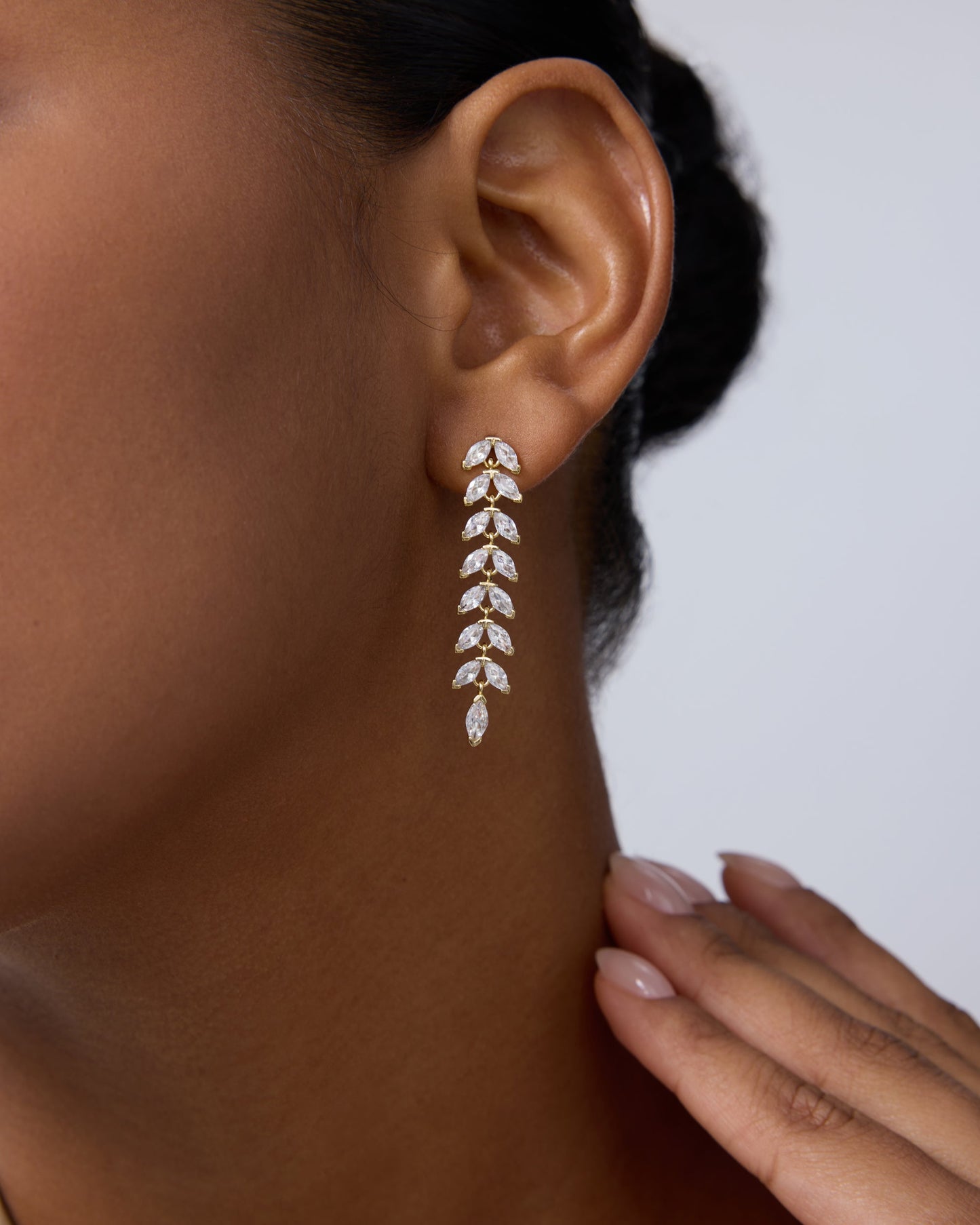 Marquise Linear Bridal Earrings