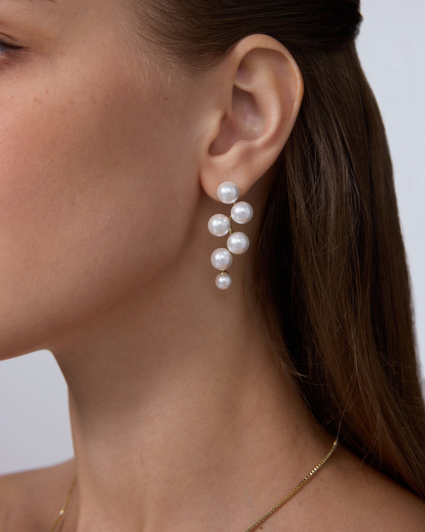 Pearl Linear Dangle Earrings
