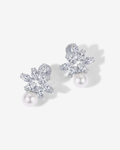 Pearl Cluster Bridal Earrings