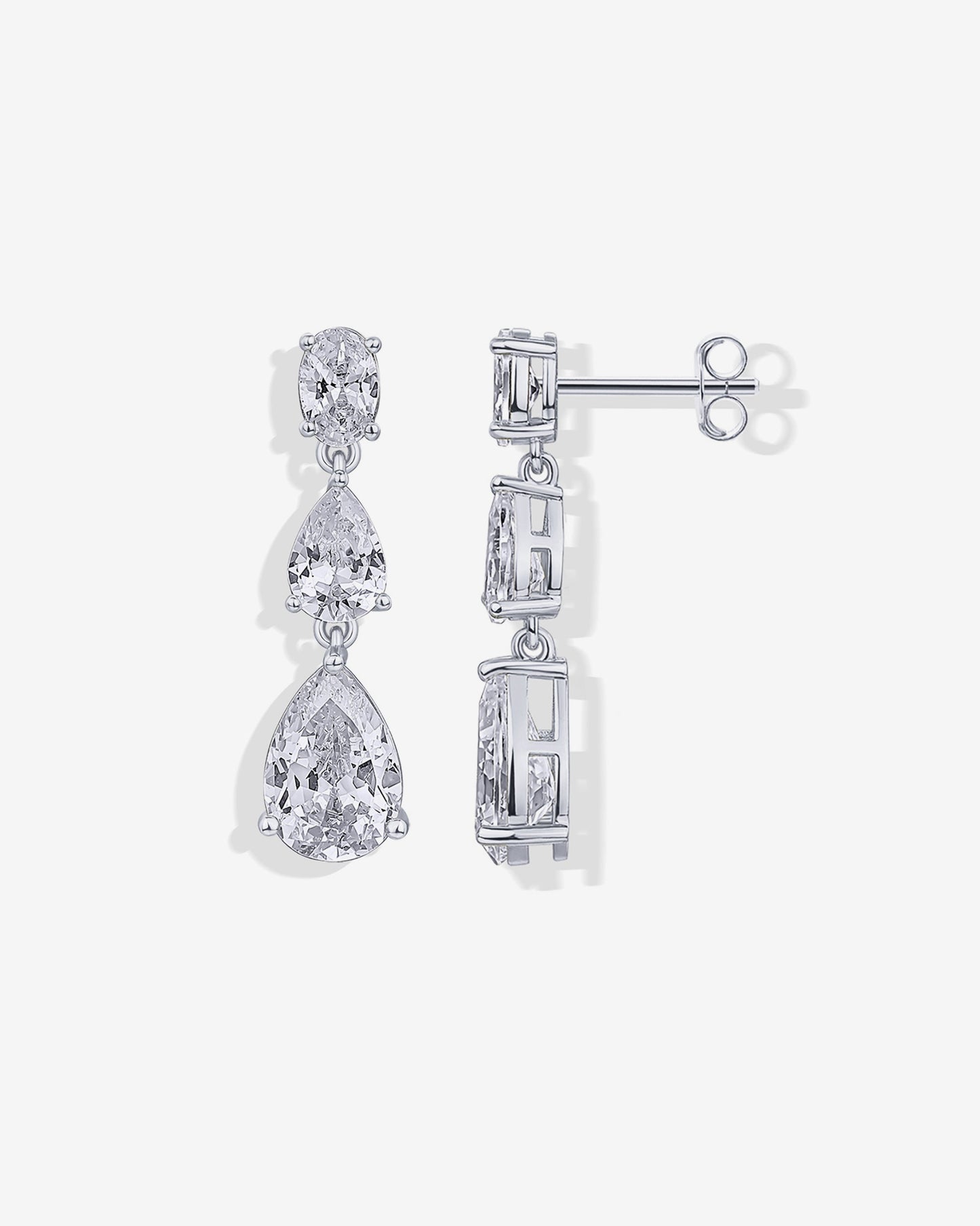 Pear Cubic Zirconia Drop Bridal Earrings