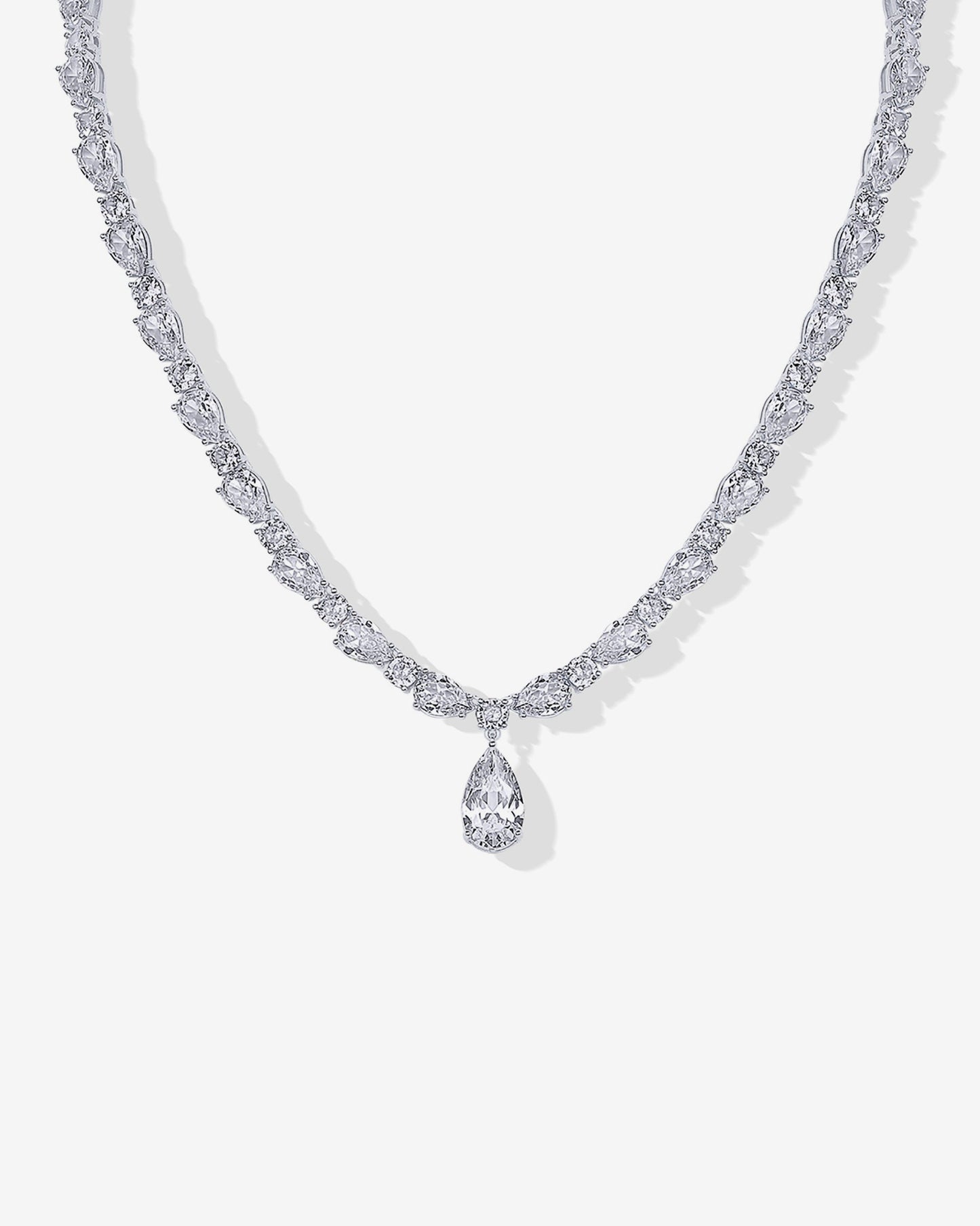 Pear Drop Tennis Necklace
