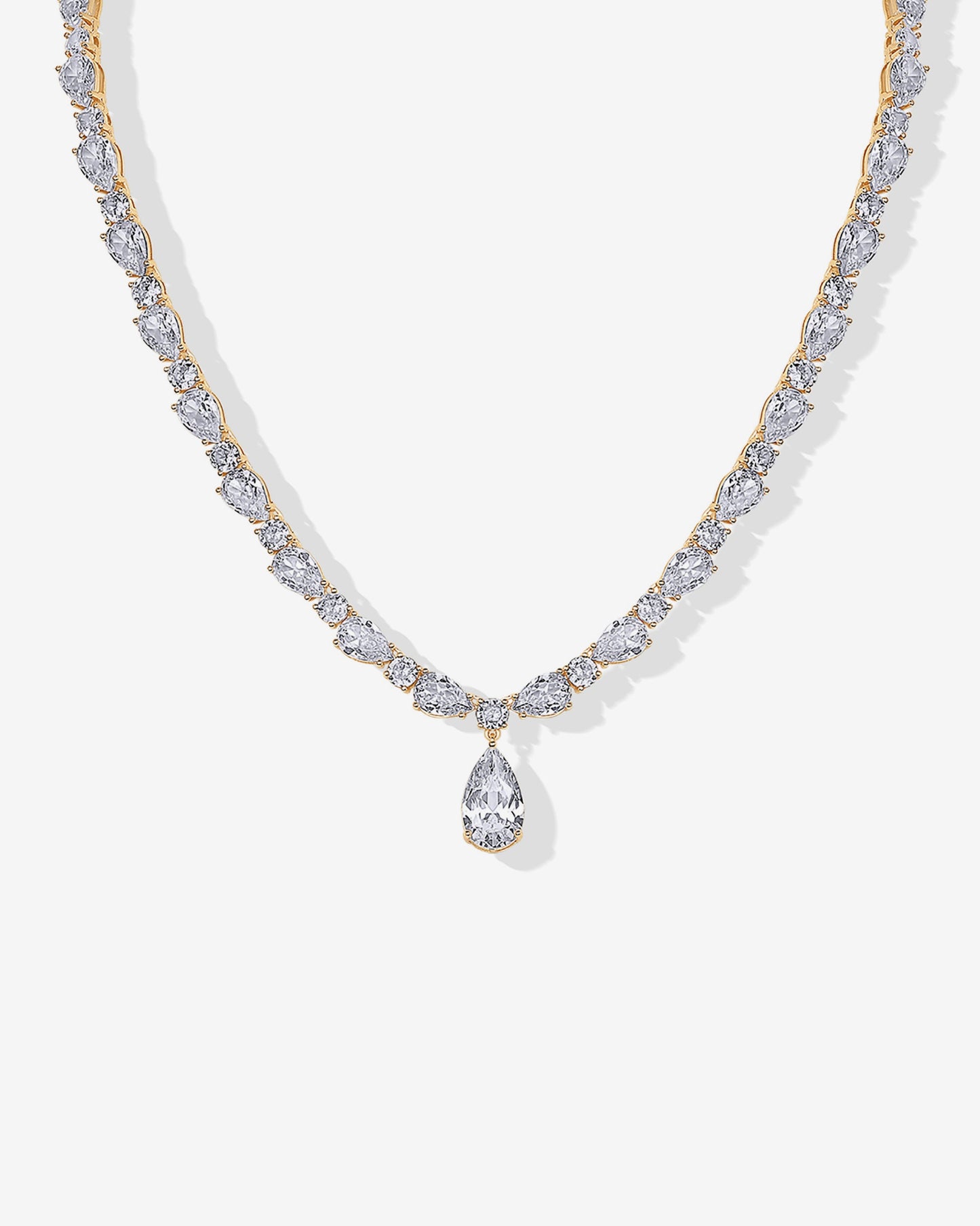 Pear Drop Tennis Necklace