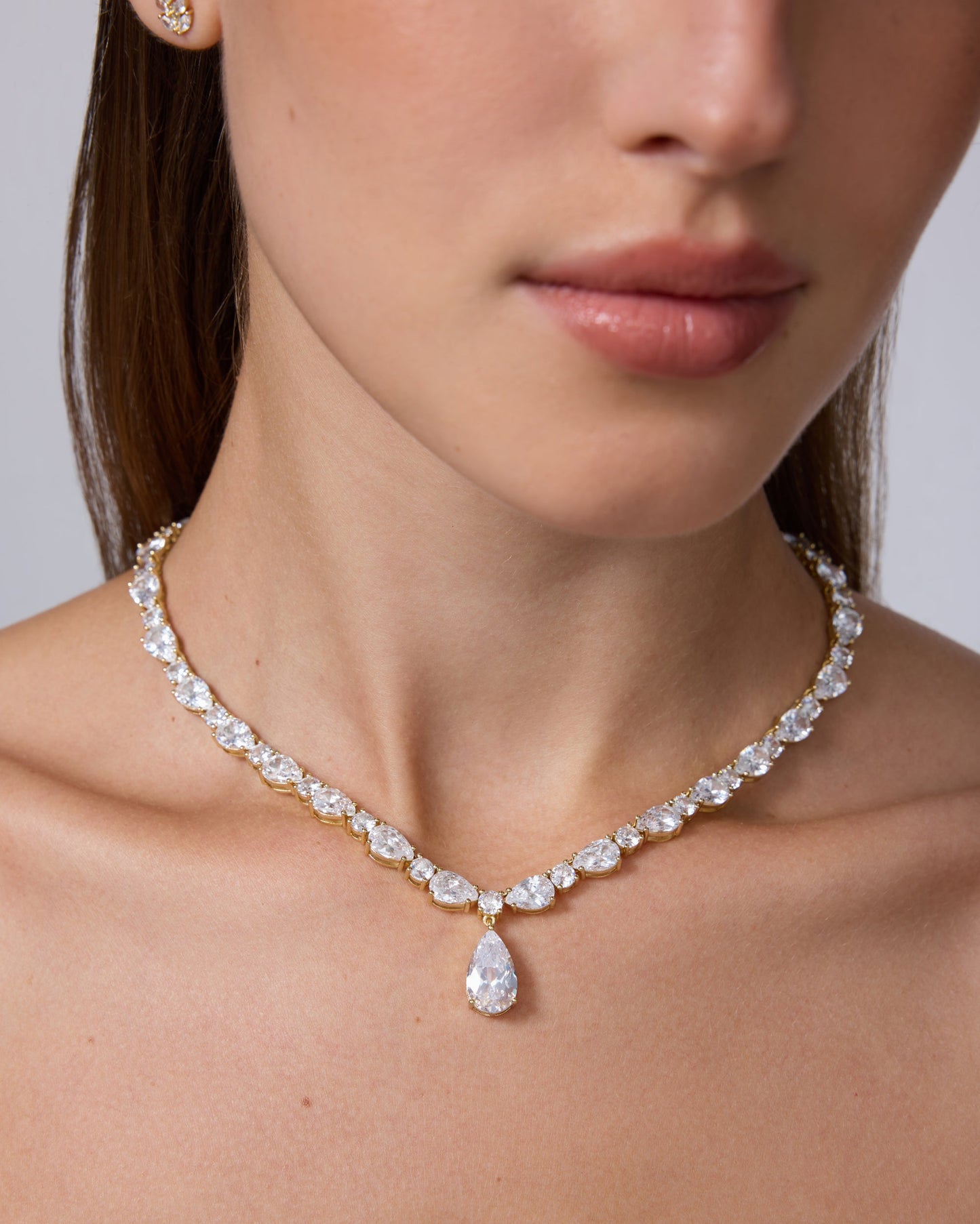 Pear Drop Tennis Necklace