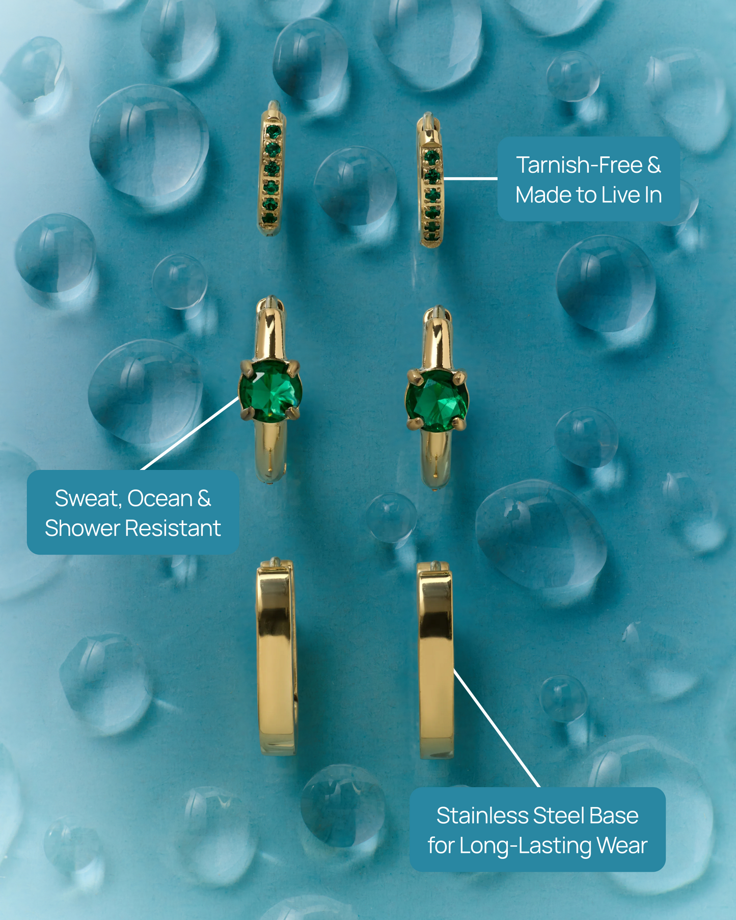 Luxe Huggie Hoop Earrings Set