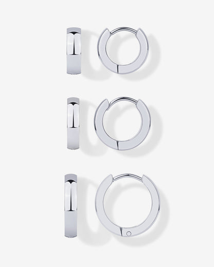 Chunky Huggie Hoop Earrings Set
