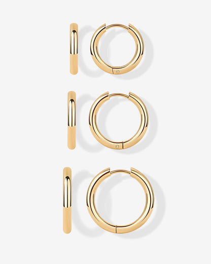 Thin Hoop Earrings Set