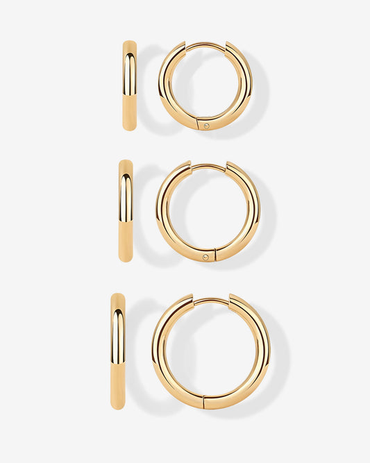 Thin Hoop Earrings Set