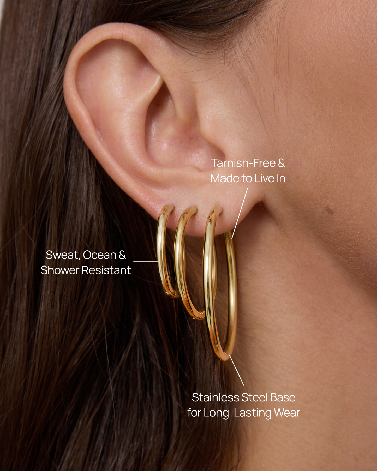 Cascade Graduated Hoop Earrings Set