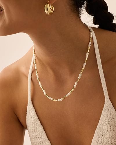 Bead and Freshwater Pearl Necklace