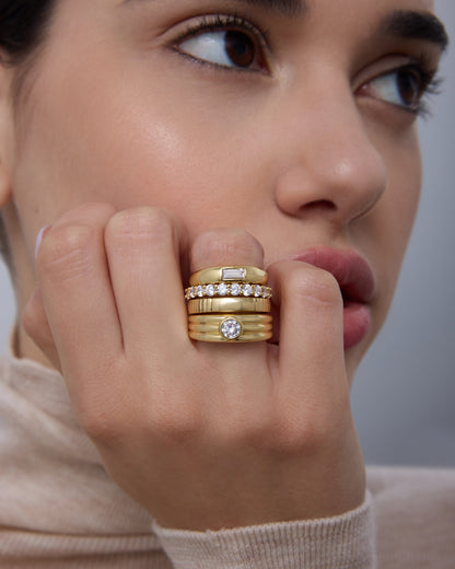 Mixed Styles Band Rings Set of 4