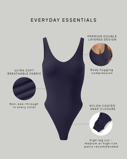 Everyday Essentials Plunge V Neck Bodysuit