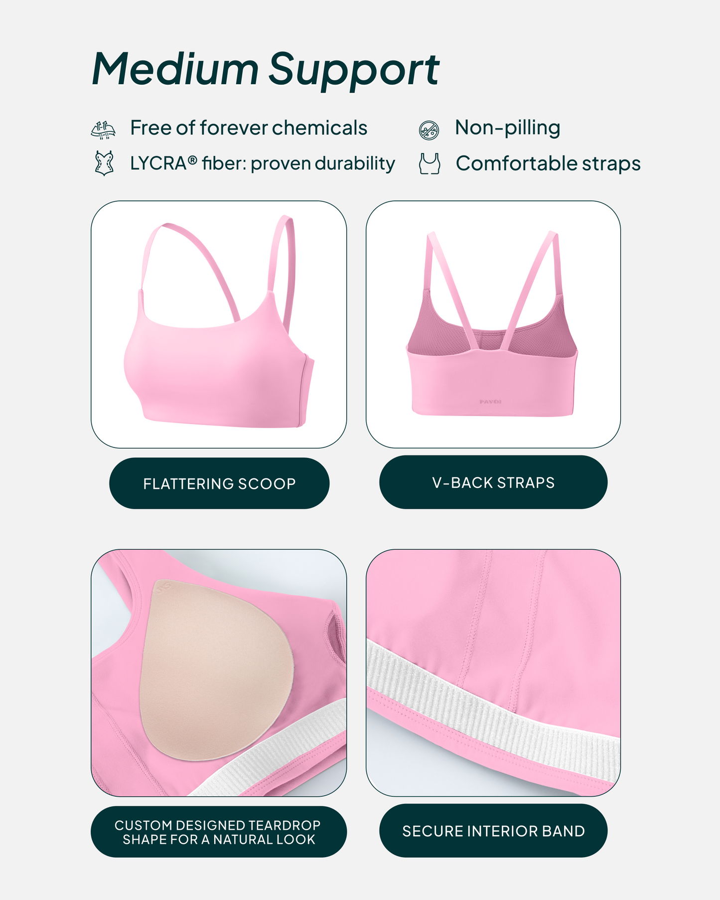 Athleisure Contrast Scoop Medium-Support Sports Bra