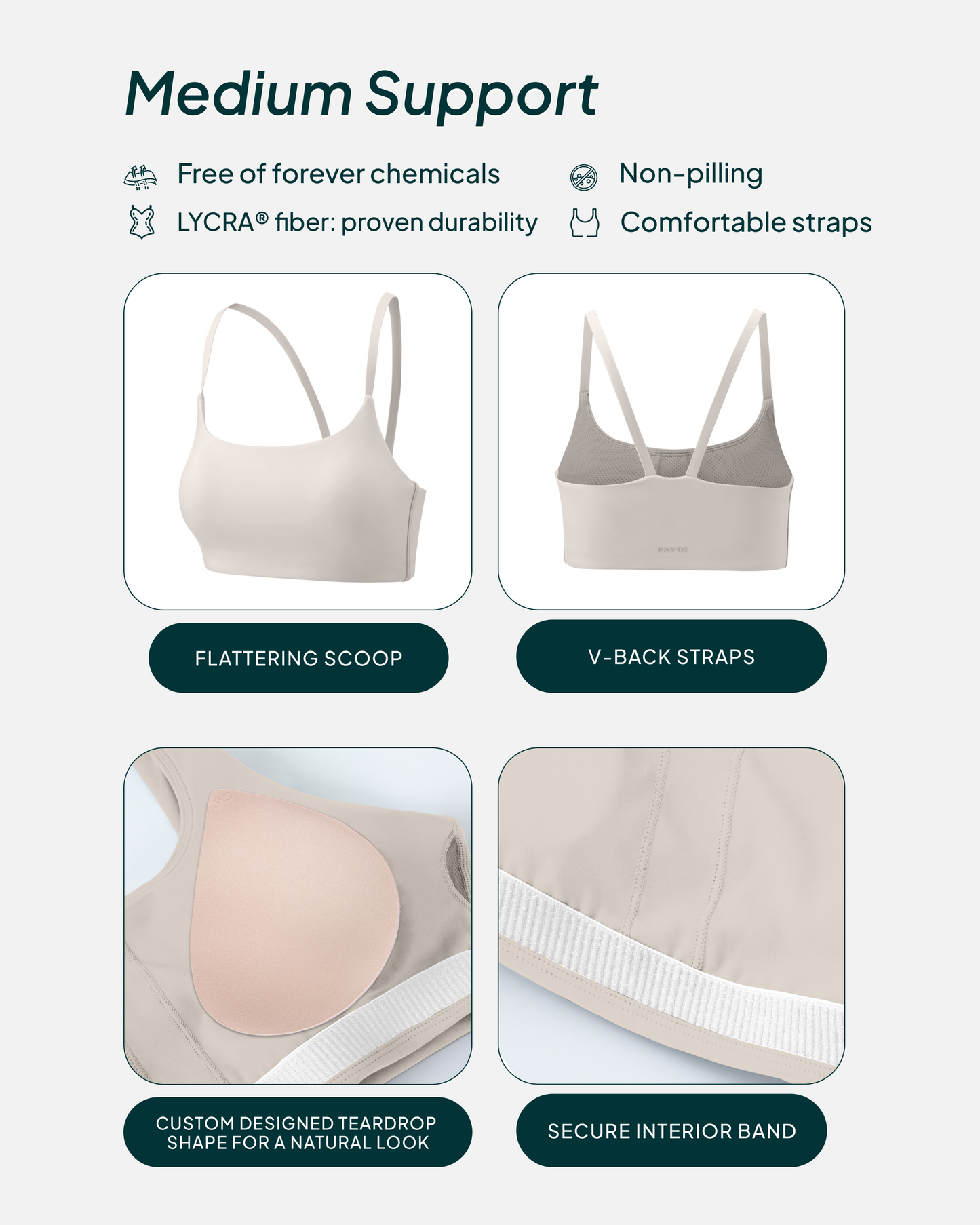 Athleisure Contrast Scoop Medium-Support Sports Bra