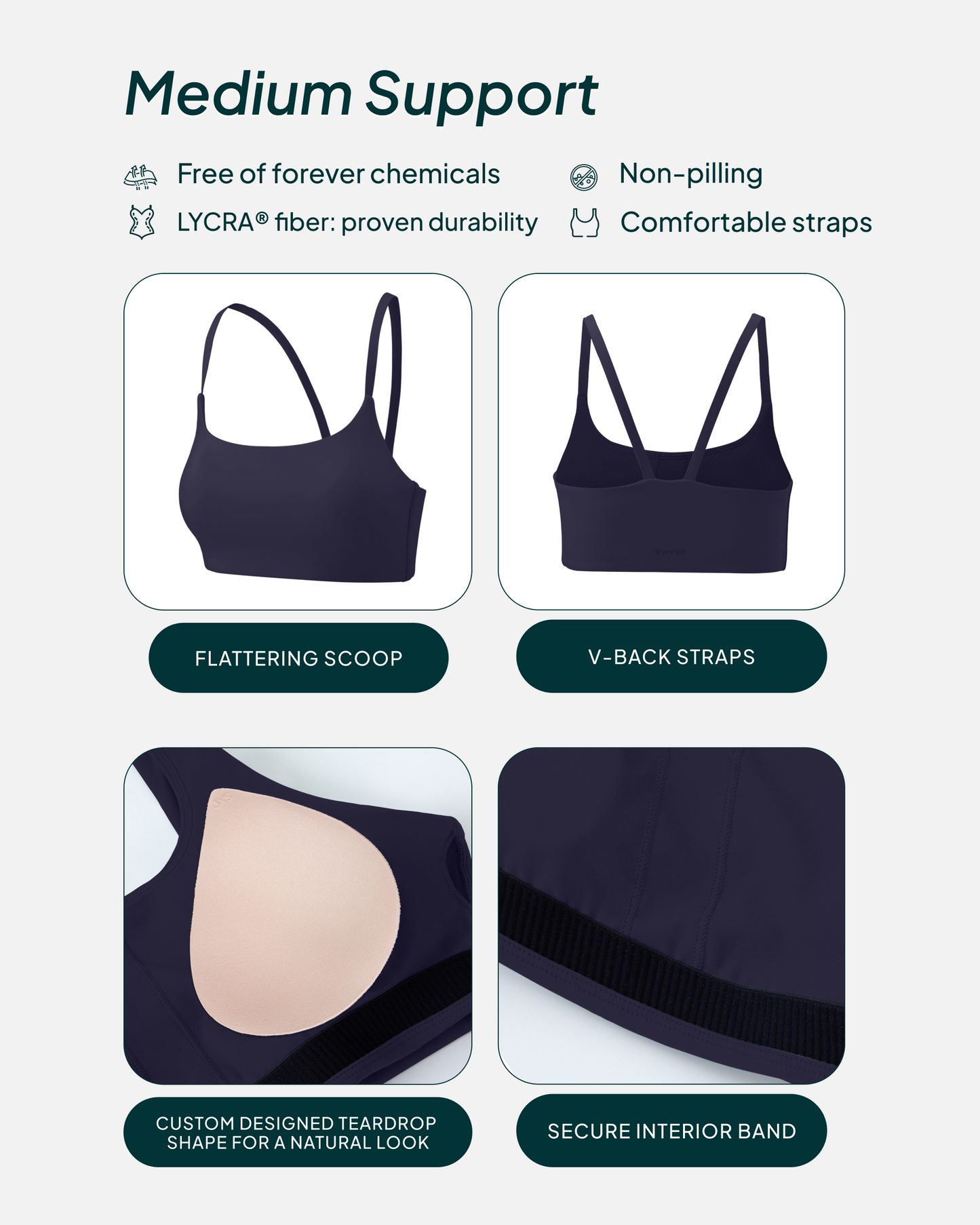 Athleisure Contrast Scoop Medium-Support Sports Bra