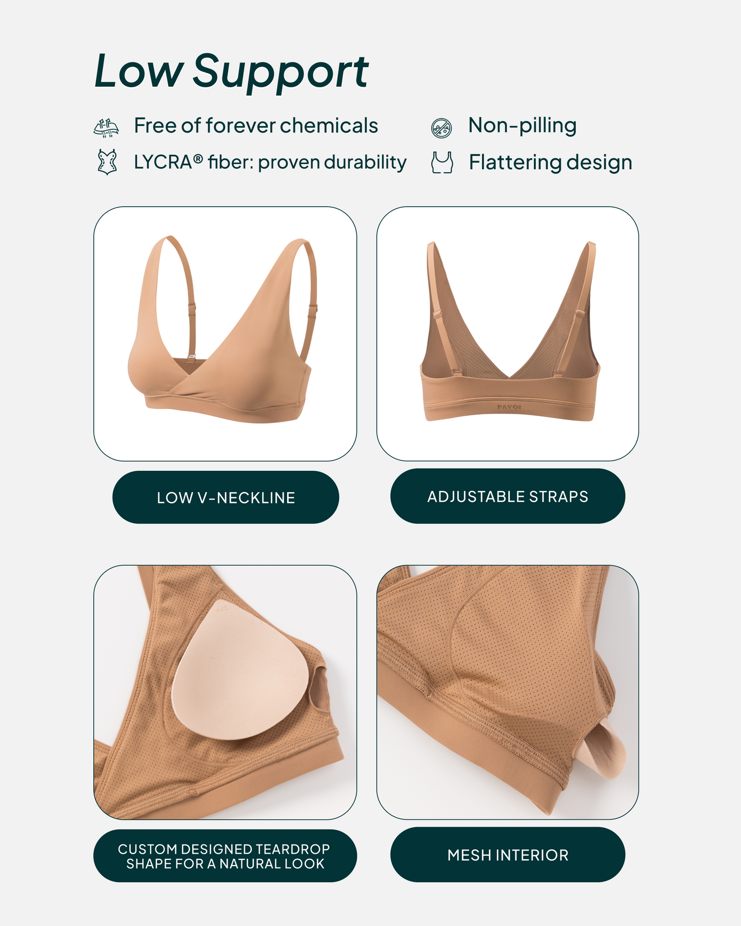 Athleisure Plunge Low-Support Sports Bra