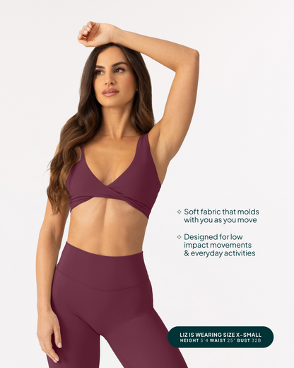 Athleisure Twist-Front Reversible Low-Impact Sports Bra