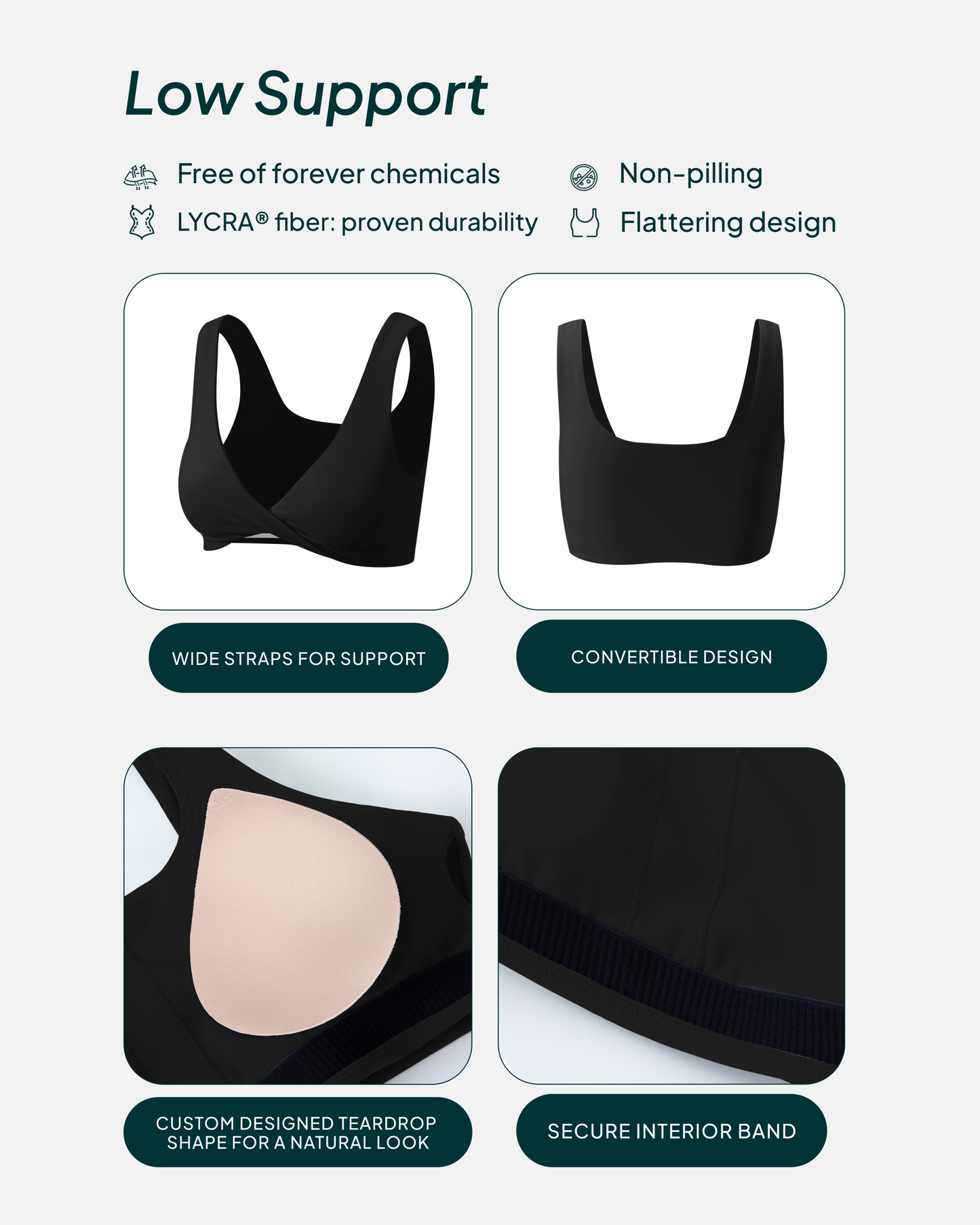 Athleisure Twist-Front Reversible Low-Impact Sports Bra