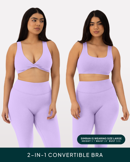 Athleisure Twist-Front Reversible Low-Impact Sports Bra
