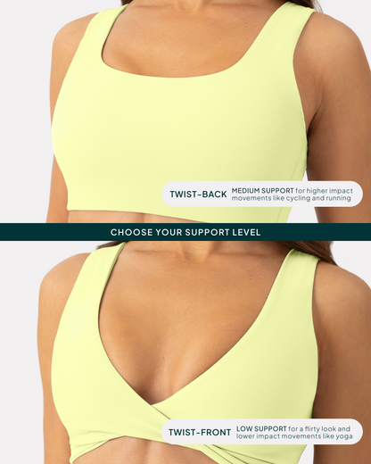 Athleisure Twist-Front Reversible Low-Impact Sports Bra