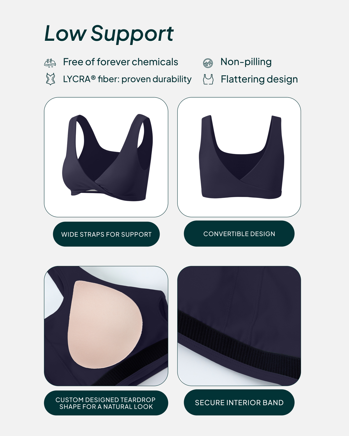 Athleisure Twist-Front Reversible Low-Impact Sports Bra