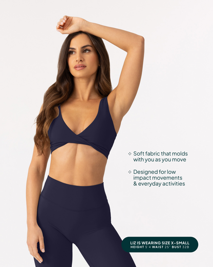 Athleisure Twist-Front Reversible Low-Impact Sports Bra