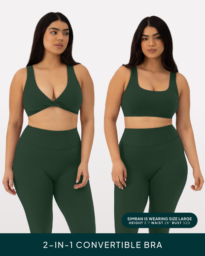 Athleisure Twist-Front Reversible Low-Impact Sports Bra