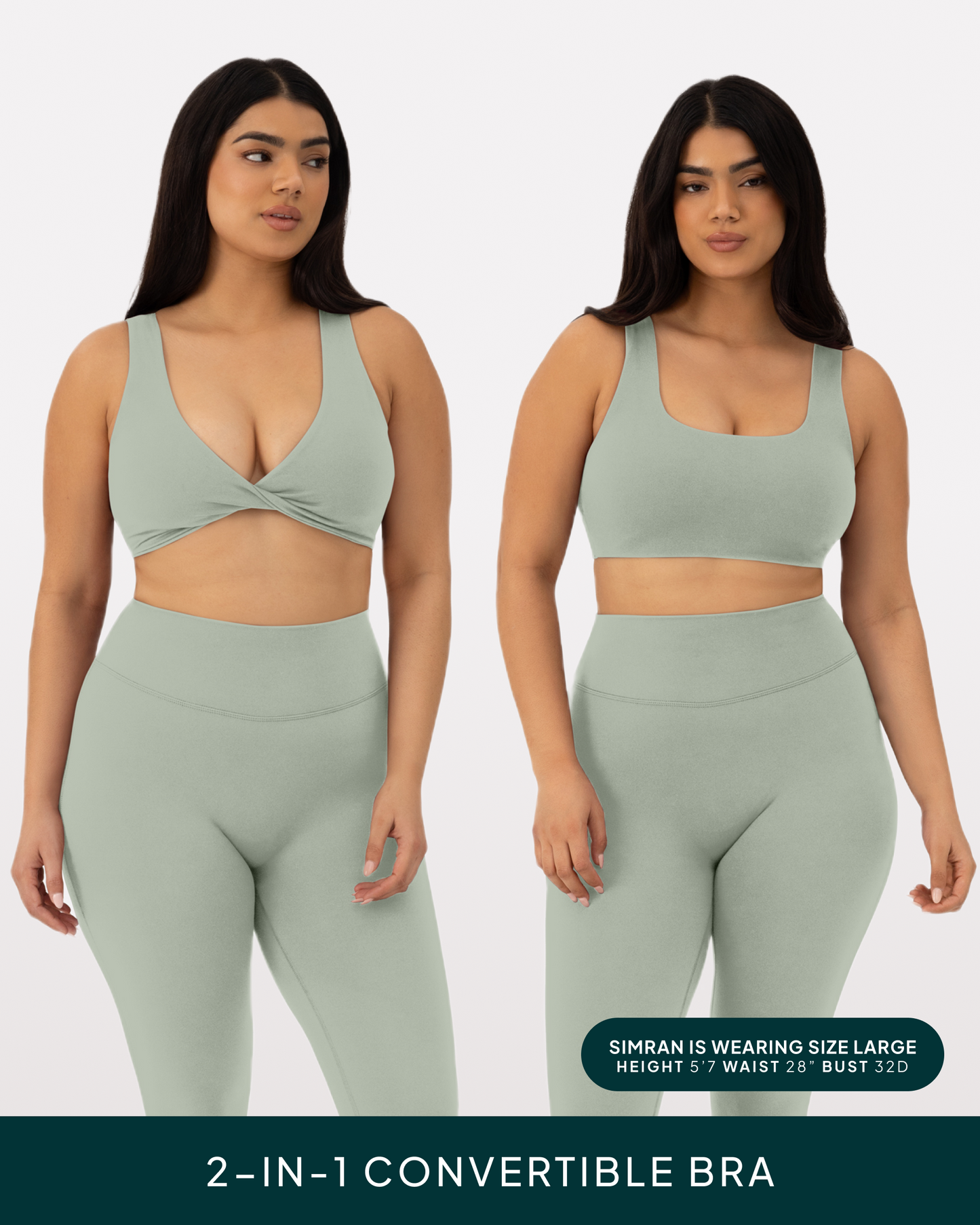 Athleisure Twist-Front Reversible Low-Impact Sports Bra
