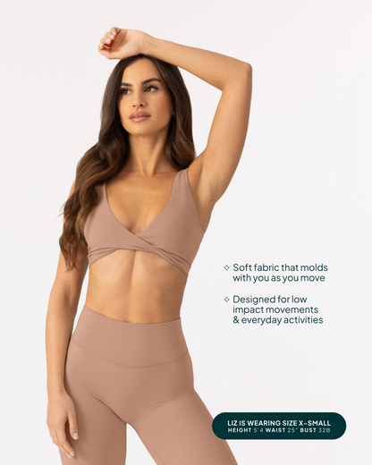 Athleisure Twist-Front Reversible Low-Impact Sports Bra