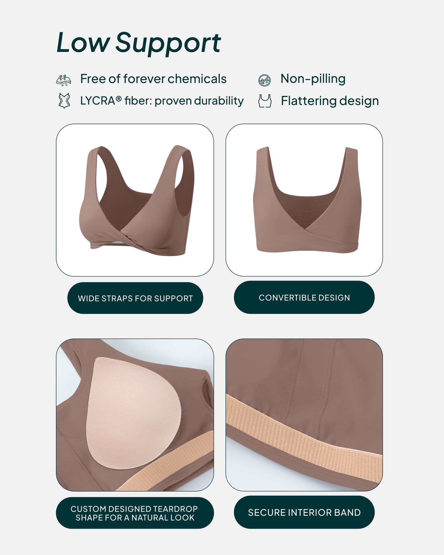 Athleisure Twist-Front Reversible Low-Impact Sports Bra