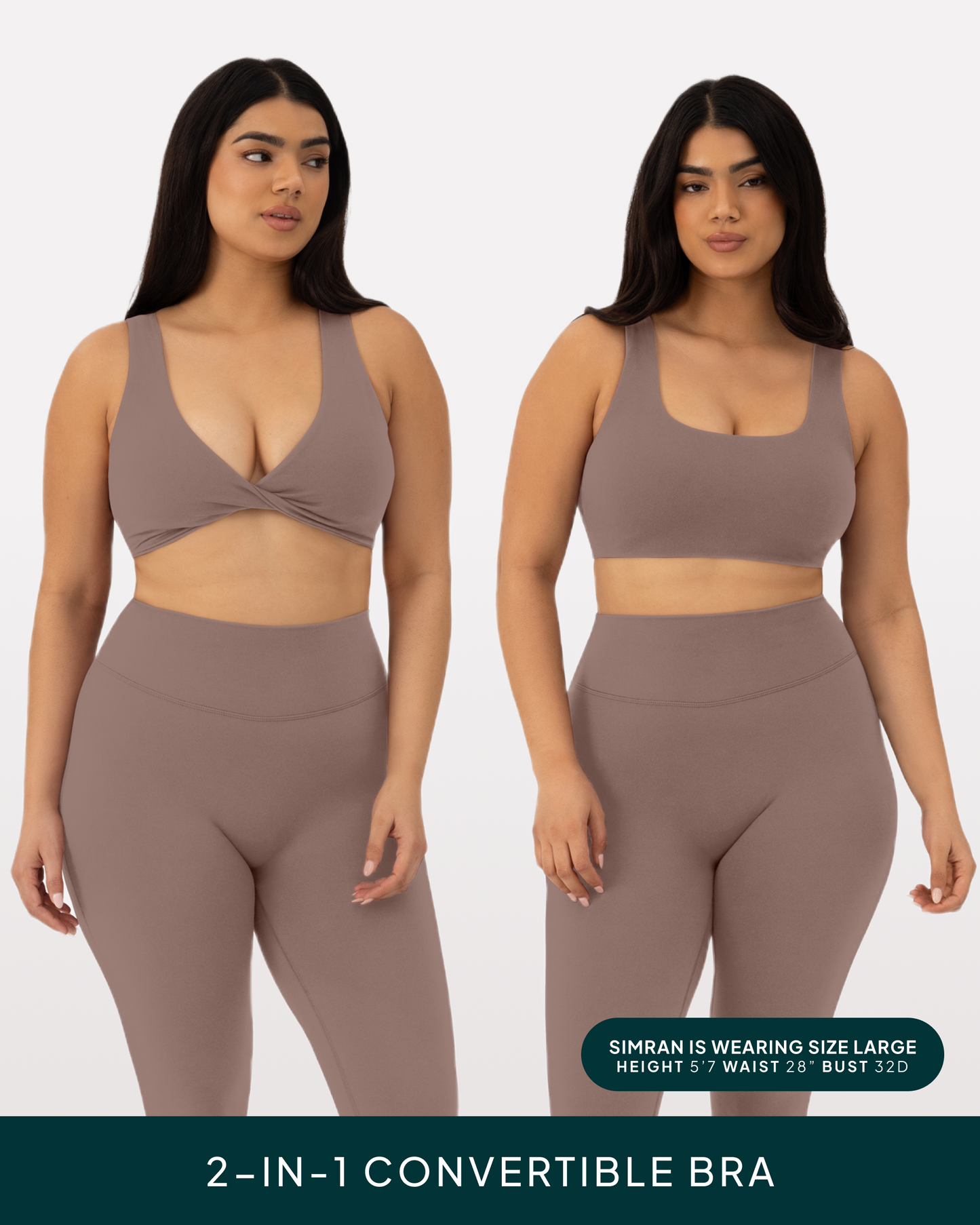 Athleisure Twist-Front Reversible Low-Impact Sports Bra