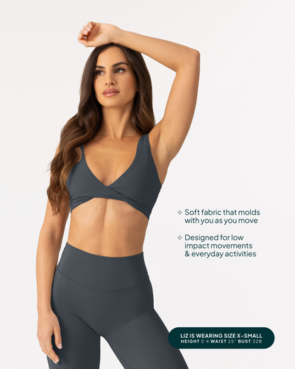 Athleisure Twist-Front Reversible Low-Impact Sports Bra