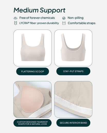 Athleisure Scoop High-Support Removable Padded Sports Bra