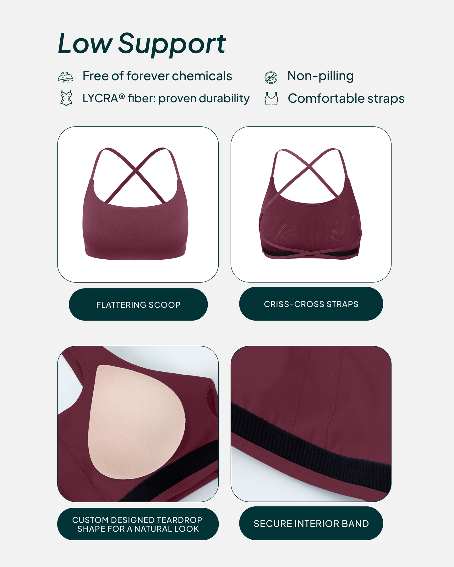 Athleisure Criss-Cross Strap Low-Impact Sports Bra