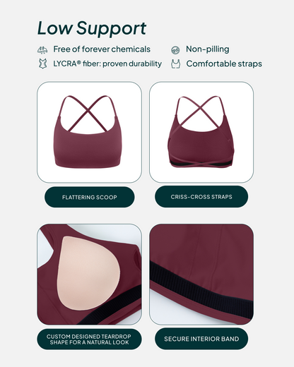 Athleisure Criss-Cross Strap Low-Impact Sports Bra