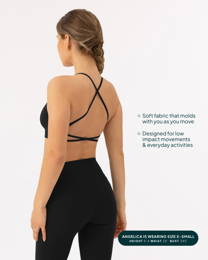 Athleisure Criss-Cross Strap Low-Impact Sports Bra