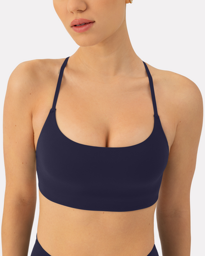 Athleisure Criss-Cross Strap Low-Impact Sports Bra